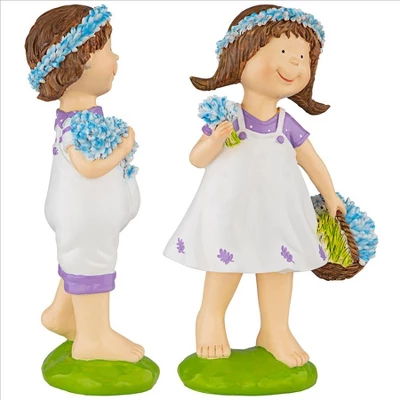 Design Toscano Bluebonnet Twins Springtime Children Garden Statues: Set Of Two 3 Design Toscano Bluebonnet Twins Springtime Children Garden Statues: Set Of Two - Image 3