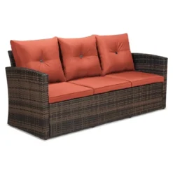 6pc Wicker Outdoor Conversation Set With Cushions - Orange - EDYO LIVING 22 6pc Wicker Outdoor Conversation Set With Cushions - Orange - EDYO LIVING -Garden Furniture Store GUEST f9909a1c e35f 4e9b a540 2c2e760d5f70