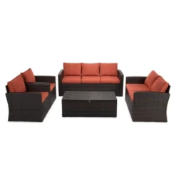 5pc Wicker Outdoor Conversation Set - EDYO LIVING -Garden Furniture Store GUEST f99bd4fb 844f 45bd 8d83 ed6a6f7f79c4