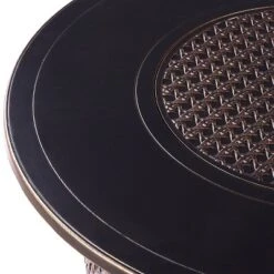 5pc Set With 44" Round Outdoor Aluminum Fire Table & Four Swivel Rocking Chairs & Wind Blocker Lid - Oakland Living -Garden Furniture Store GUEST fa9e4a0f f3ed 43f0 8f79 6e02248125b7