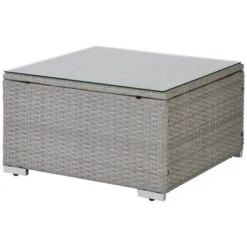 5pc Wicker Patio Seating Set With Cushions - Gray/Blue - GODEER -Garden Furniture Store GUEST fad08cac 35dd 4536 be00 1fdde7f023bc