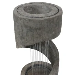 Sunnydaze Decor Sunnydaze 31"H Electric Polyresin Showering Spiral Column Outdoor Water Fountain With LED Light -Garden Furniture Store GUEST faff7d07 c455 41ae b98c 7b9b61d8b183
