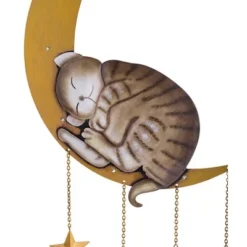 Wind & Weather Lighted Hanging Metal Moon With Animals Indoor/Outdoor Decoration - Cat -Garden Furniture Store GUEST fb347db0 733f 45b5 ac76 e69e6f67accb