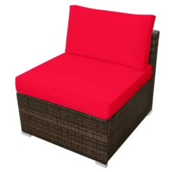 Tangkula 5-Piece Outdoor Rattan Wicker Sofa Set Lounge Chair With Red Cushions -Garden Furniture Store GUEST fba63f10 8415 4e34 9c18 1e3a4dca953b