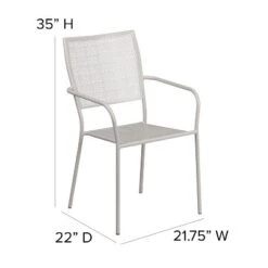 Emma And Oliver Commercial Grade Colorful Metal Patio Arm Chair With Square Back -Garden Furniture Store GUEST fc1ee50f e3f3 481a 99be 3a98f3fe8252