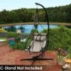 Sunnydaze Decor Sunnydaze Outdoor Olefin Hanging Hammock Chair Swing With Armrests, Side Pouch, Pillow, And Footrest - Beige