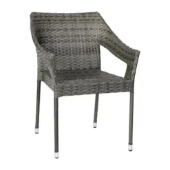 Merrick Lane Weather Resistant Indoor/Outdoor Stacking Patio Dining Chair With Steel Frame And PE Rattan -Garden Furniture Store GUEST fd761c70 b4e3 45c3 9910 66abdbba137a