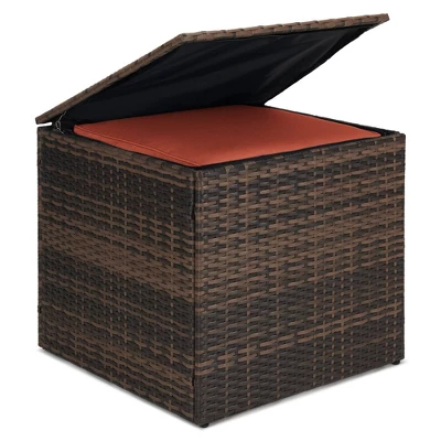 6pc Wicker Outdoor Conversation Set With Cushions - Orange - EDYO LIVING 14 6pc Wicker Outdoor Conversation Set With Cushions - Orange - EDYO LIVING - Image 14