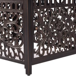 5pc Set With 48" Rectangle Outdoor Aluminum Fire Table & Four Swivel Rocking Chairs & Wind Blocker - Oakland Living -Garden Furniture Store GUEST fe6bf3d4 ec6a 43e8 9000 8aa3a927b2c1 1