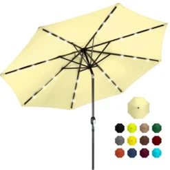 Best Choice Products 10ft Solar LED Lighted Patio Umbrella W/ Tilt Adjustment, UV-Resistant Fabric -Garden Furniture Store GUEST fe9eb880 6be9 4c68 8a0a bef9f2a51361
