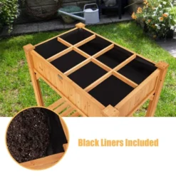 Tangkula Outdoor 8 Grids Raised Garden Bed Elevated Planter Box Kit W/Liner & Shelf For Backyard Patio -Garden Furniture Store GUEST ff275082 c82b 466d 9bb3 ec04a7632c3a