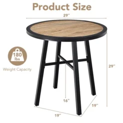 Costway 29'' Patio Round Bistro Metal Table Wood-Like Top Garden Deck Backyard -Garden Furniture Store GUEST ff3c4943 0a3d 4fcc 847d 4720c56751df
