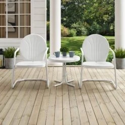 Griffith 3pc Outdoor Conversation Set - White - Crosley -Garden Furniture Store GUEST ffb879b6 77b0 49ac 9582 c551179d73a8