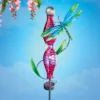 Collections Etc Solar Powered Glass Dragonfly Outdoor Garden Stake